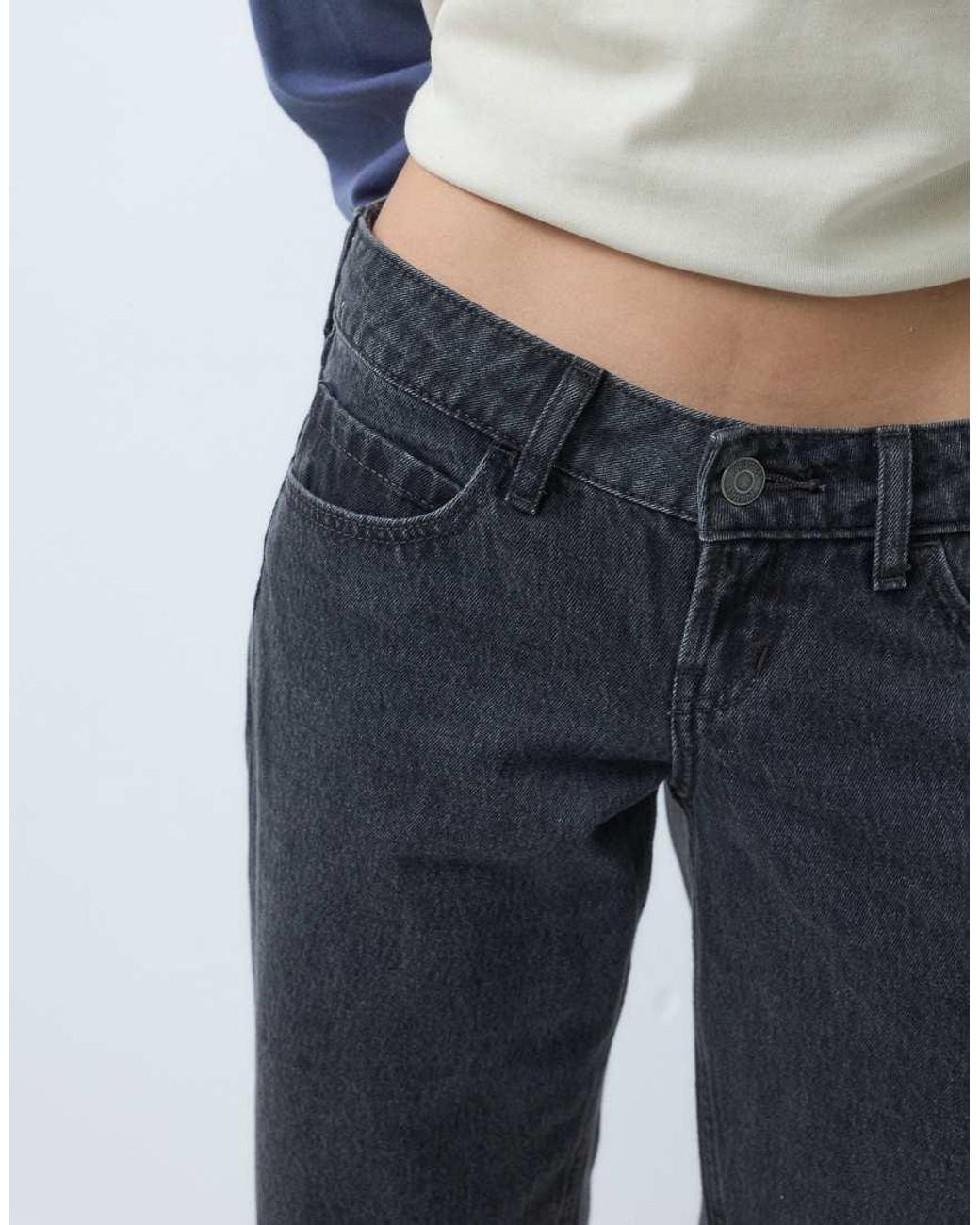 Hollister Blue Low Rise Baggy Fit Jeans