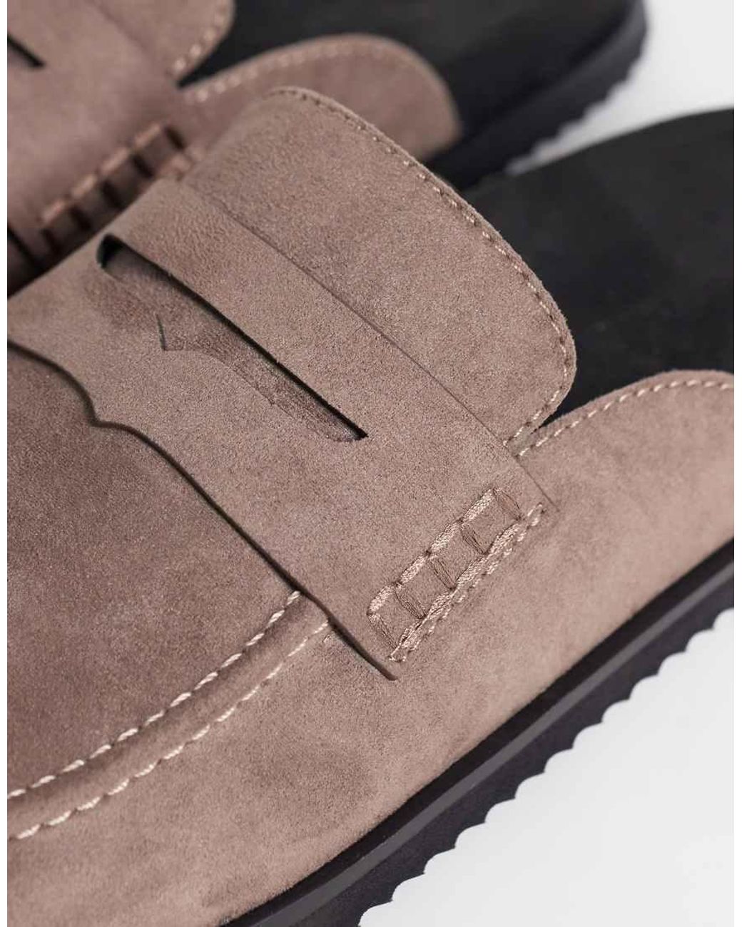 ASOS Brown Penny Loafer Mules for men