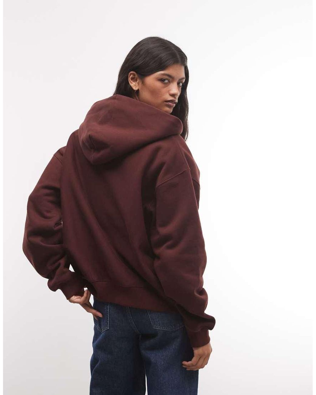 Nike Red Studio Fleece Heavy-weight Oversized Full Zip Hoodie