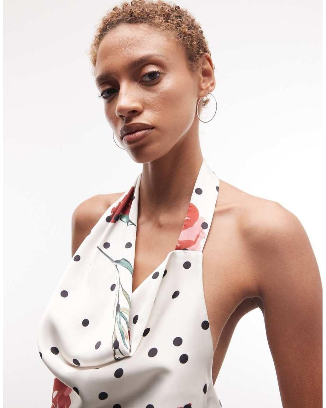 ASOS White Satin Halter Top