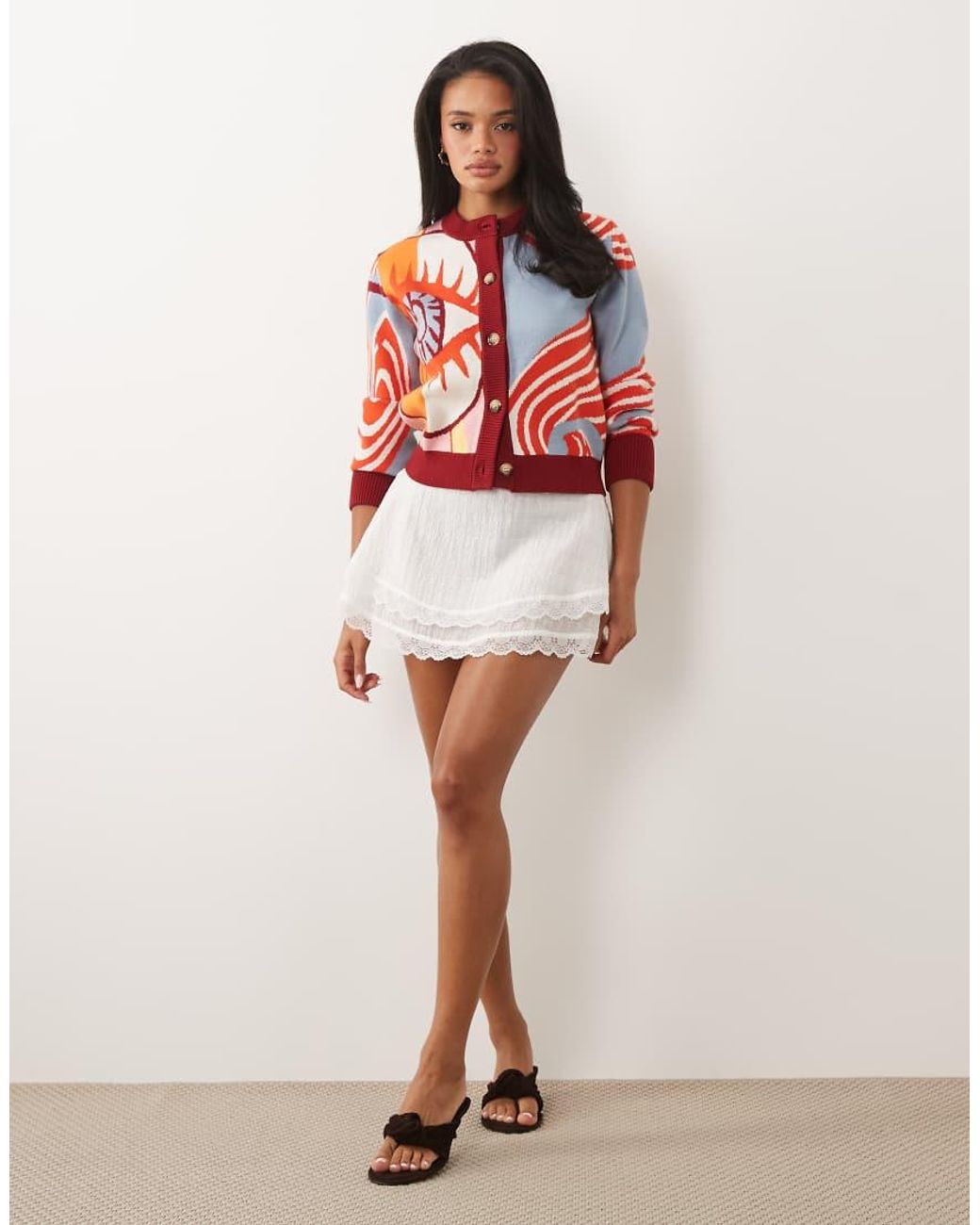 Never Fully Dressed Red Button Down Knit Cardigan