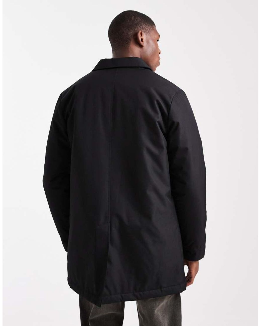 Threadbare Black Short Button Down Mac for men