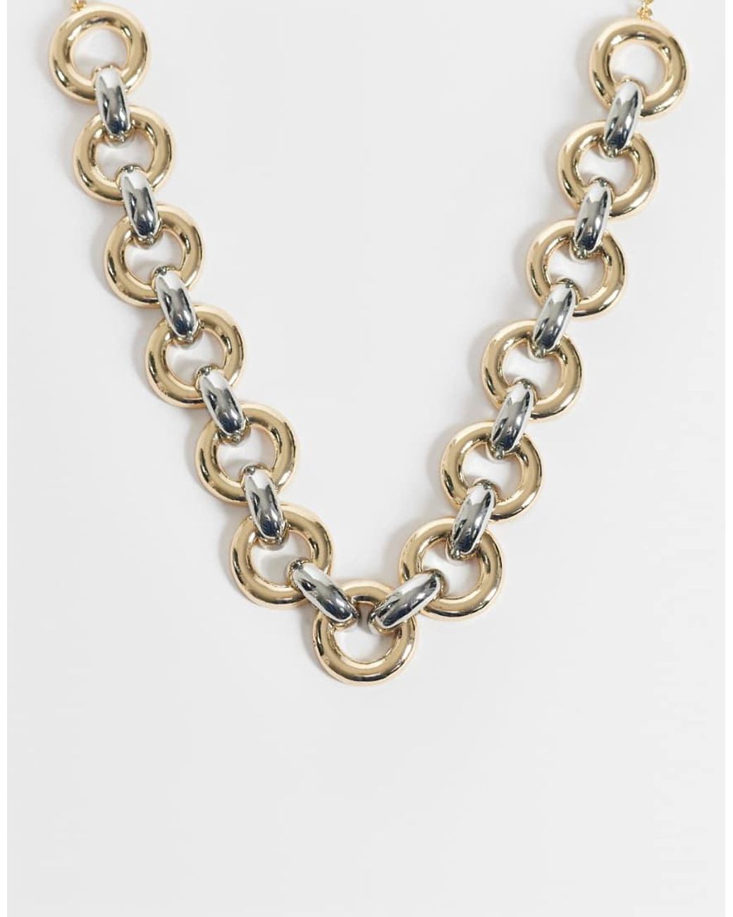 Reclaimed Vintage Metallic Mixed Metal Chunky Neckchain