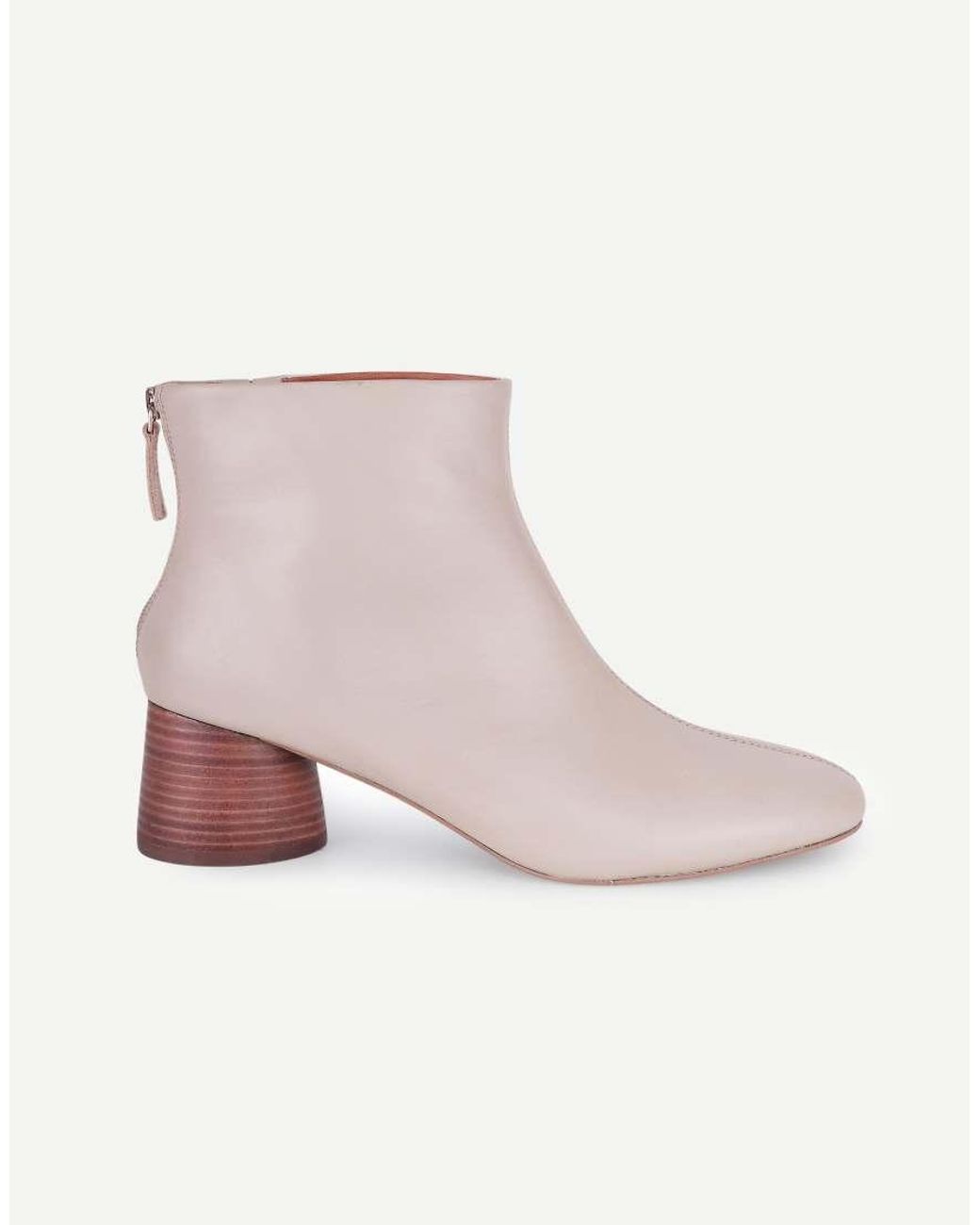 OFF THE HOOK Pink Elara Leather Block-Heeled Ankle Boots
