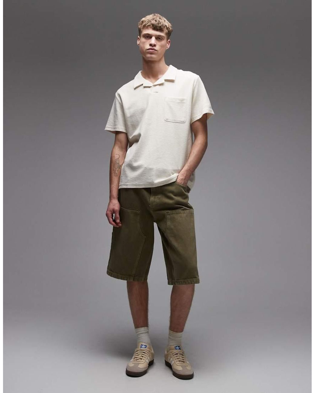 Rhythm Gray Vintage Terry Polo for men