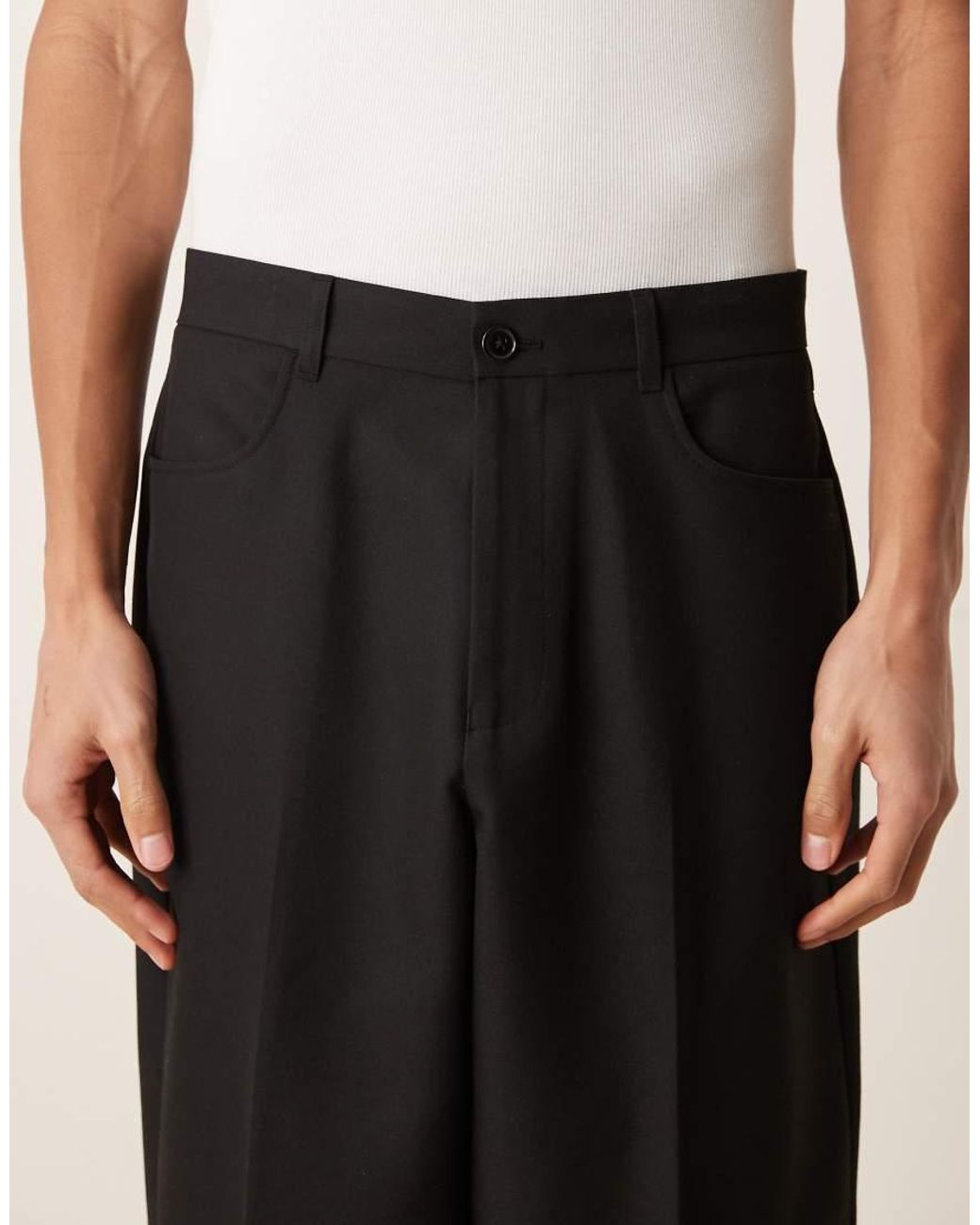 ASOS Natural Extreme Tapered Suit Pants for men