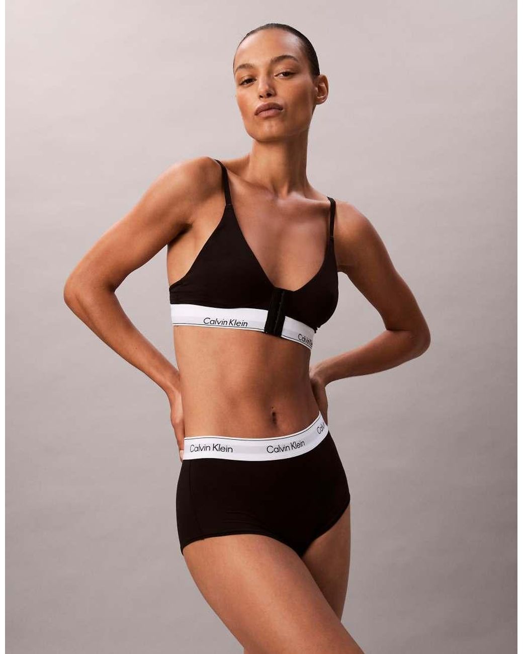 Calvin Klein Black Icon Cotton Modal Lightly Lined Post Surgery Triangle Bra
