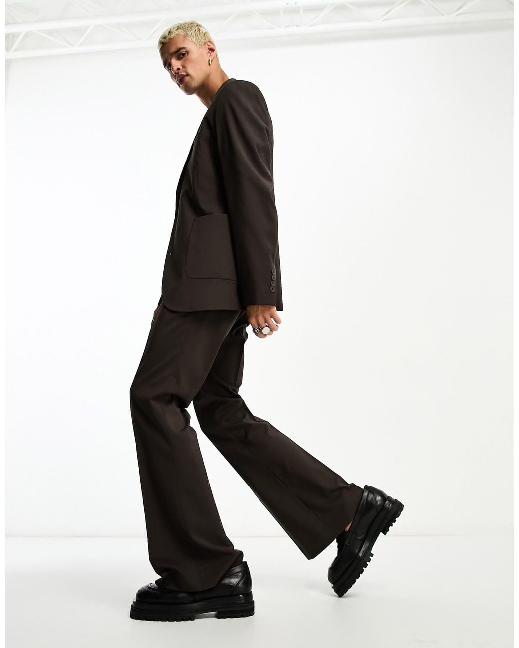 ASOS Flare Suit Pants in White for Men | Lyst