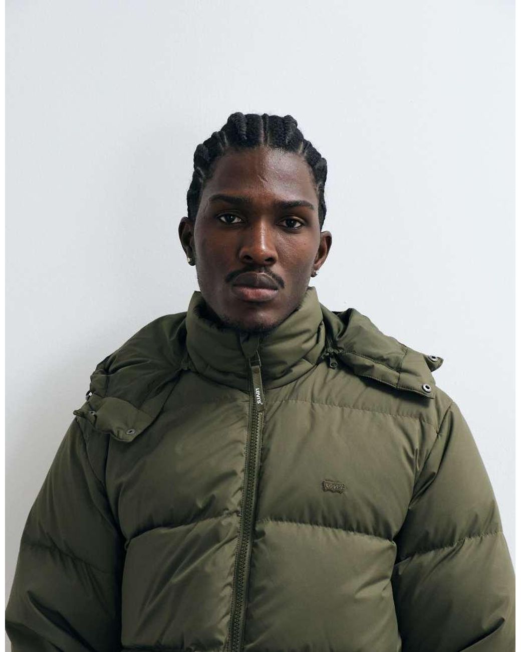 Levi's Green Rockwell Hooded Puffer Jacket for men