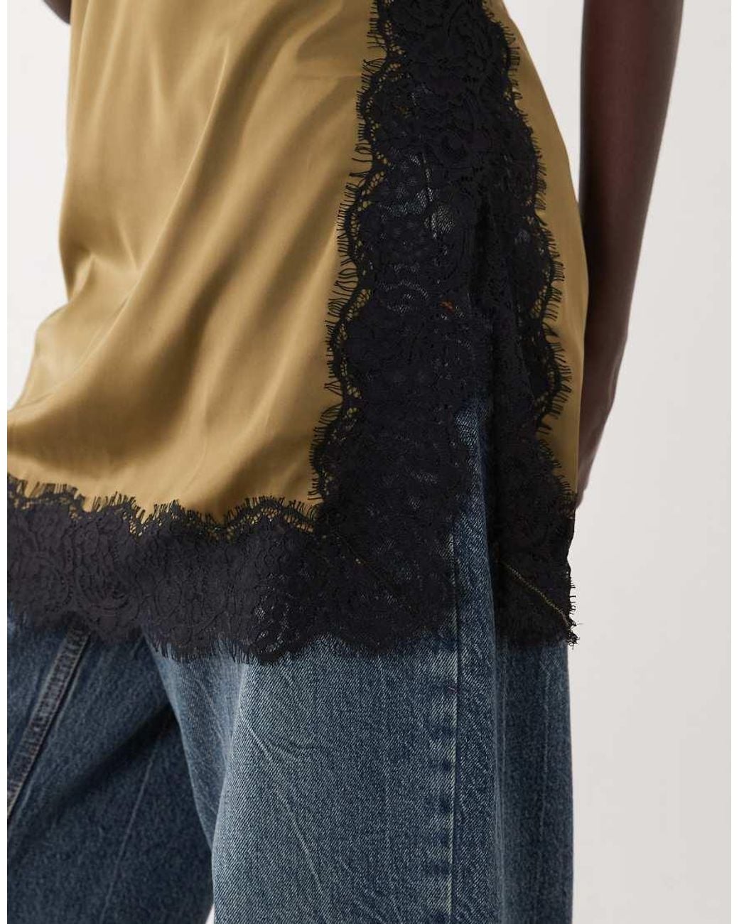 Jdy Natural Lace Details Satin Cami Top