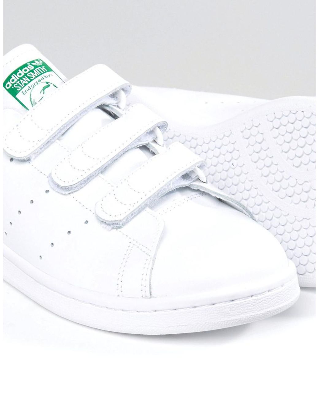 adidas Originals Stan Smith Velcro Trainers In White S75187 for Men | Lyst  UK