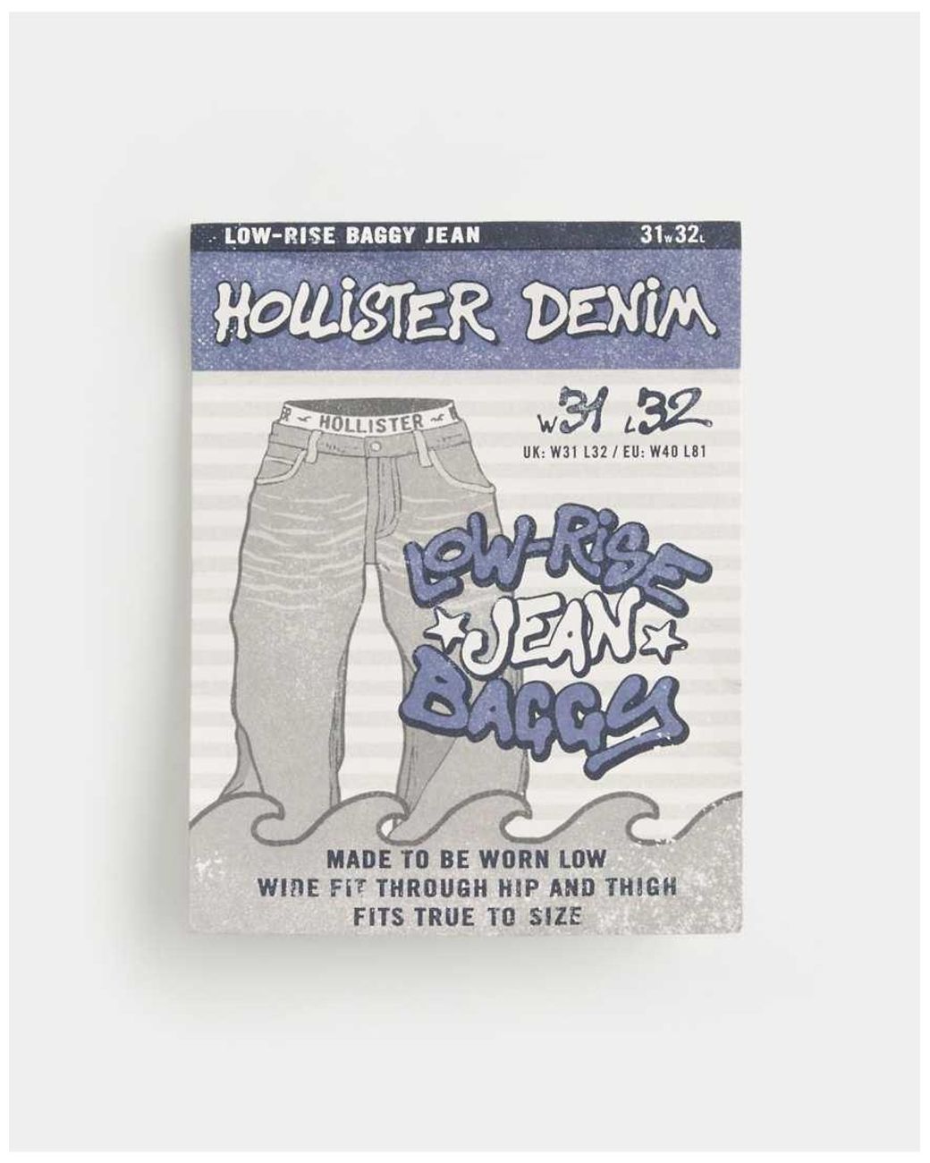 Hollister Gray Low-Rise Drawstring Waist Baggy Jeans for men