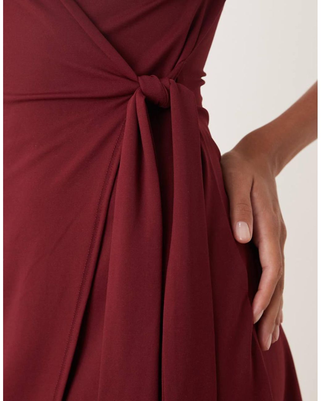 ASOS Red Cap Sleeve Tie Wrap Front Mini Dress