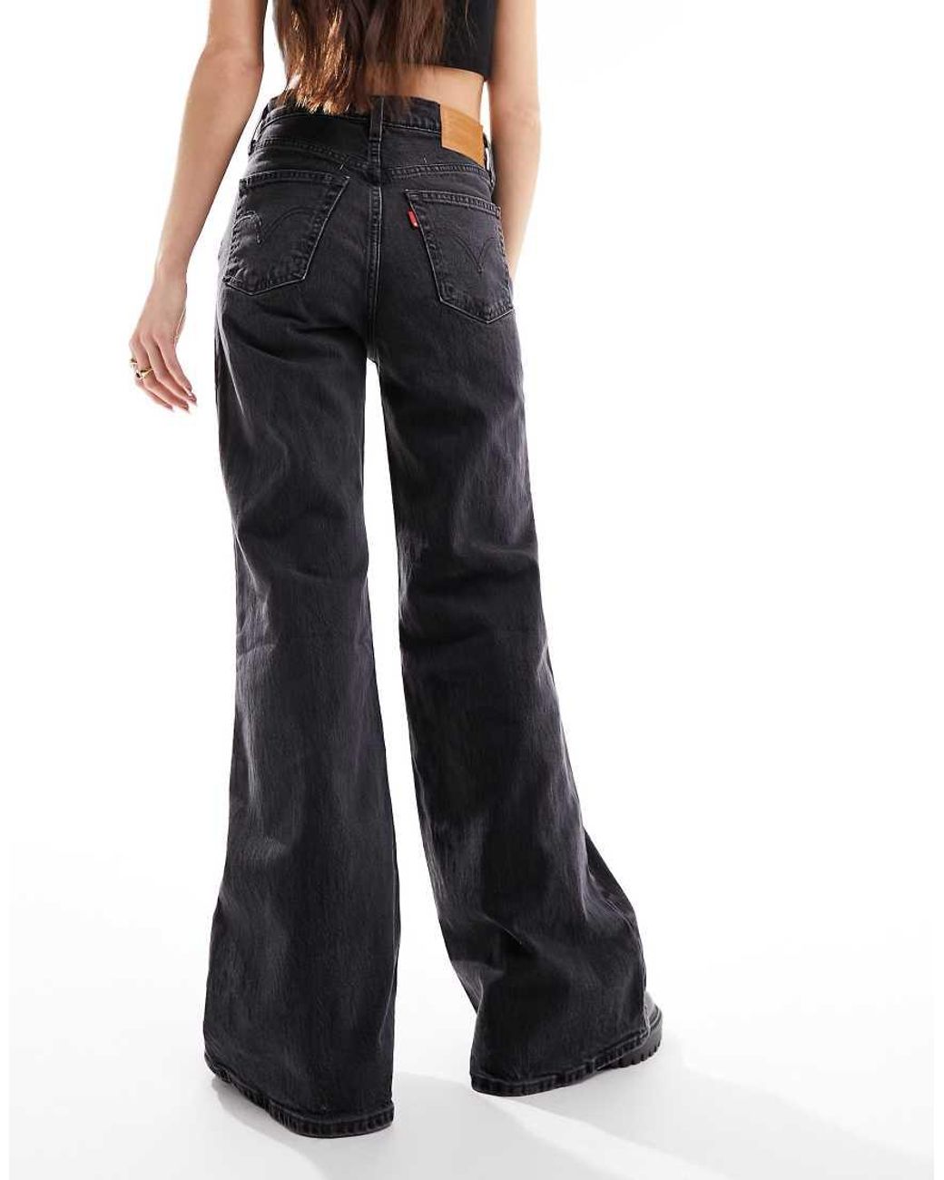 Levi's Black Ribcage Bells High Rise Flare Jeans