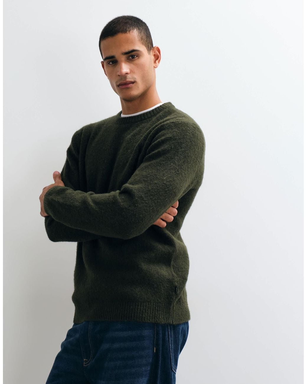 Jack & Jones Premium flauschiger strickpullover in Black für Herren