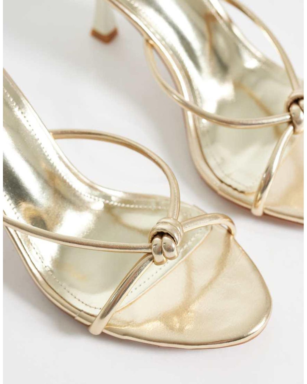 SIMMI Natural Simmi London Maribel Heeled Mule Sandals With Knot