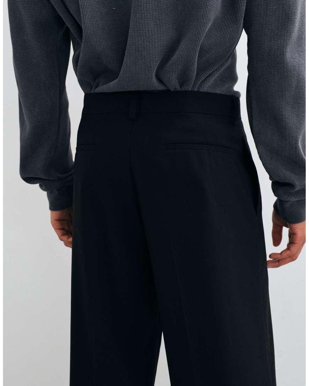 ASOS Blue Tailored Comfort Stretch Wide Leg Pants for men