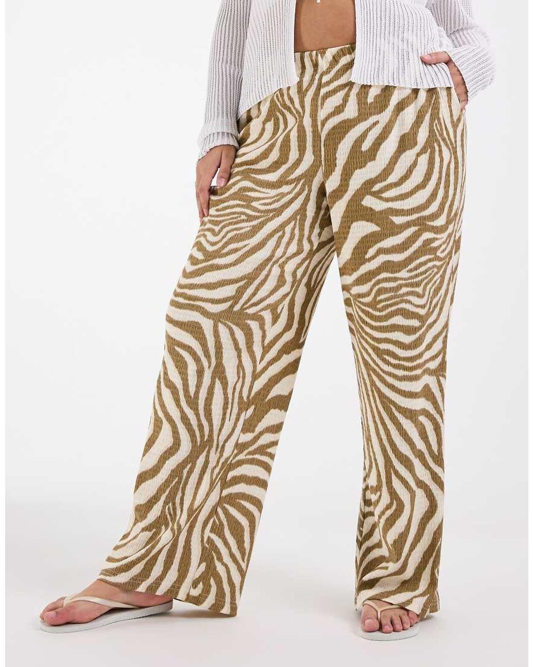 Vero Moda Metallic Wide Leg Textured Jersey Trouser