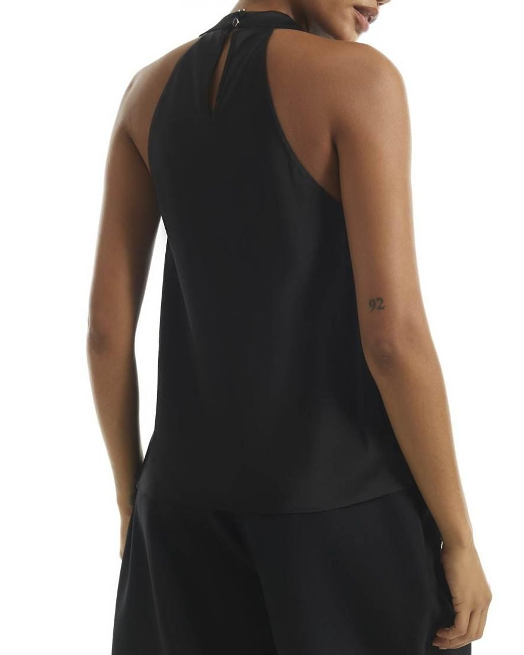 River Island Black Drape Satin Halter Neck Top