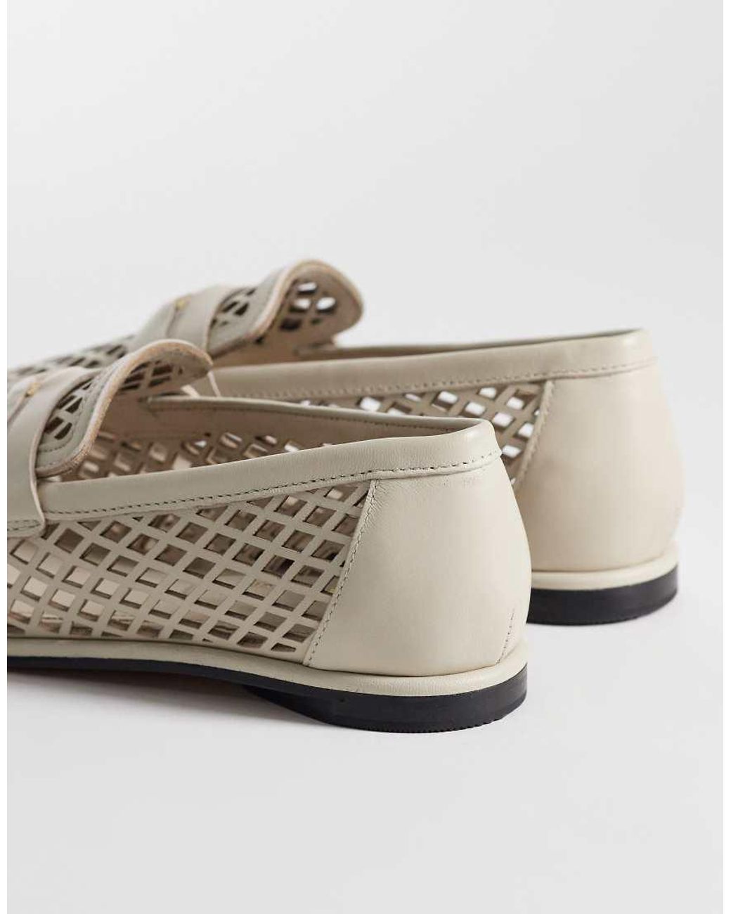 Tommy Hilfiger White Laser Cut Coin Loafer