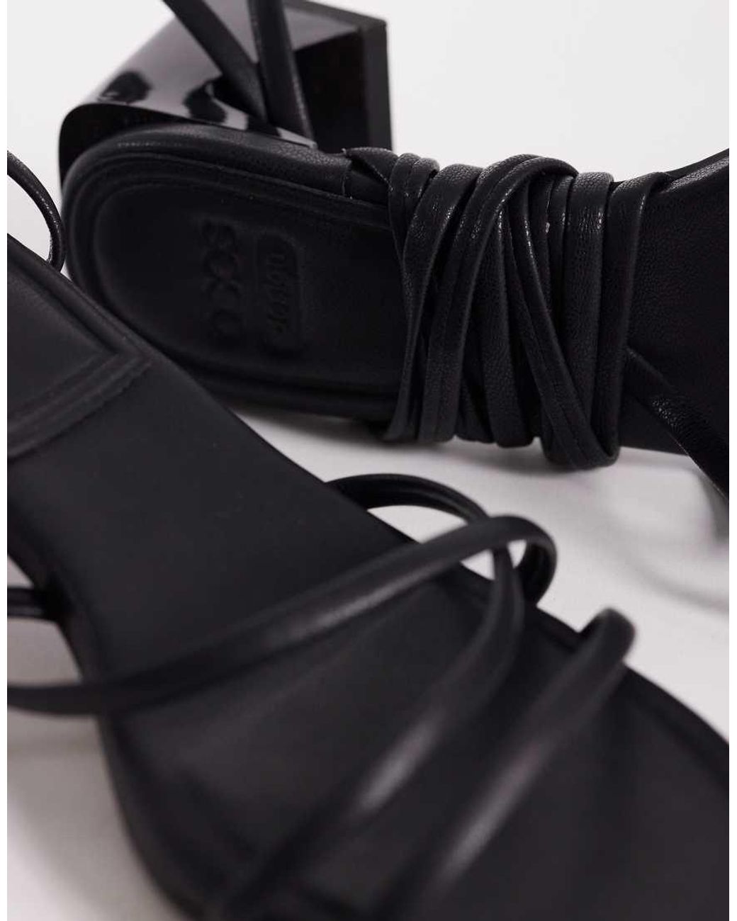 ASOS Blue Hundred Strappy Block Heel Sandals