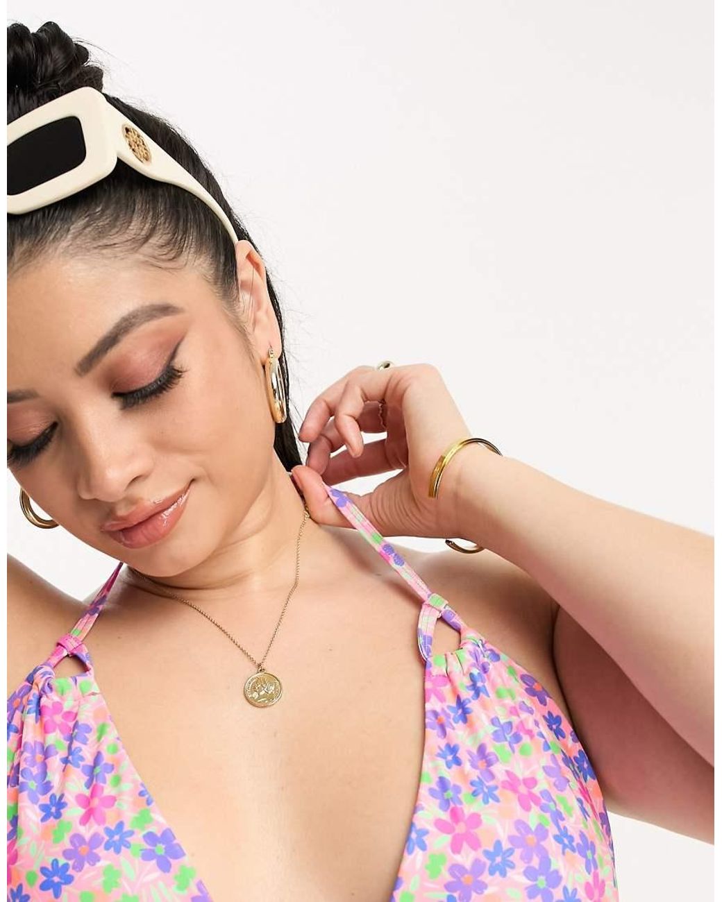 We Are We Wear Pink Plus Melissa Triangle Bikini Top