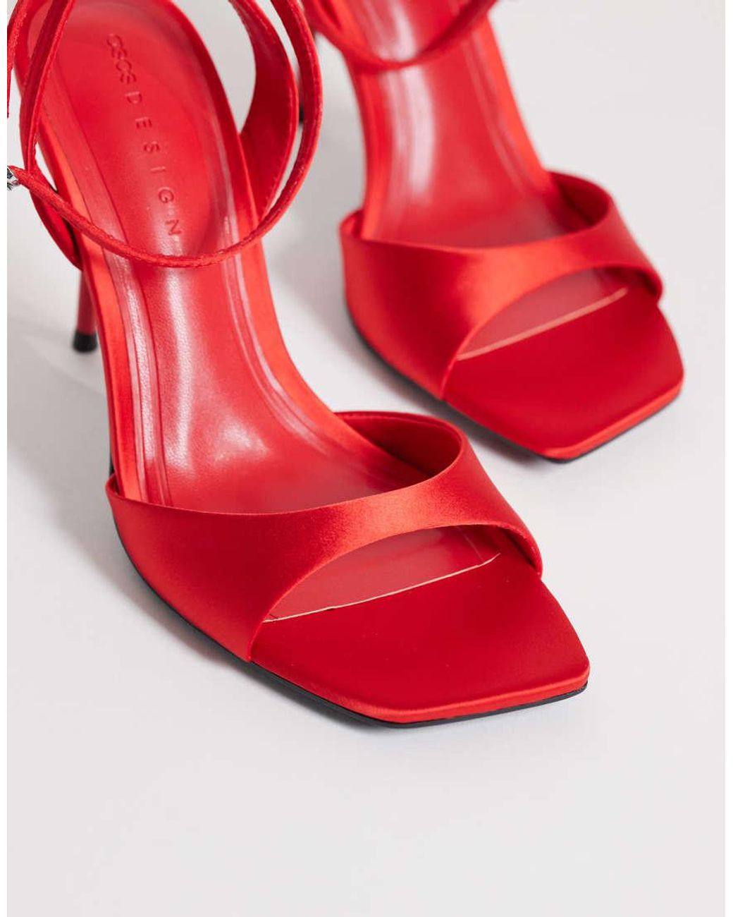 ASOS Red Nemi Barely There Heeled Sandals