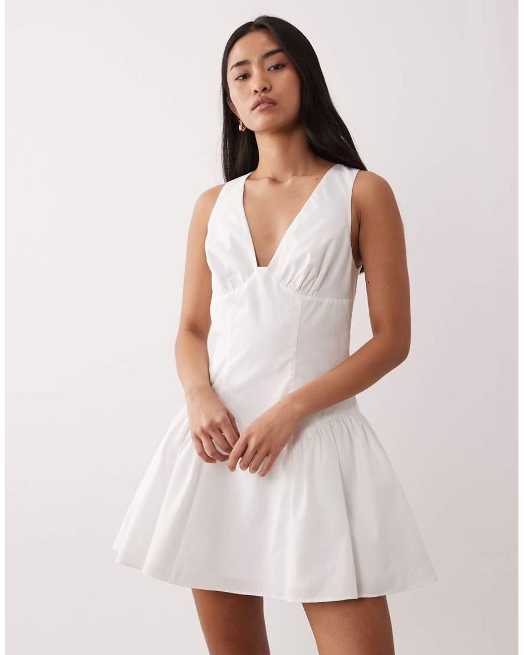 Nia Natural Highland V Neck Mini Dress