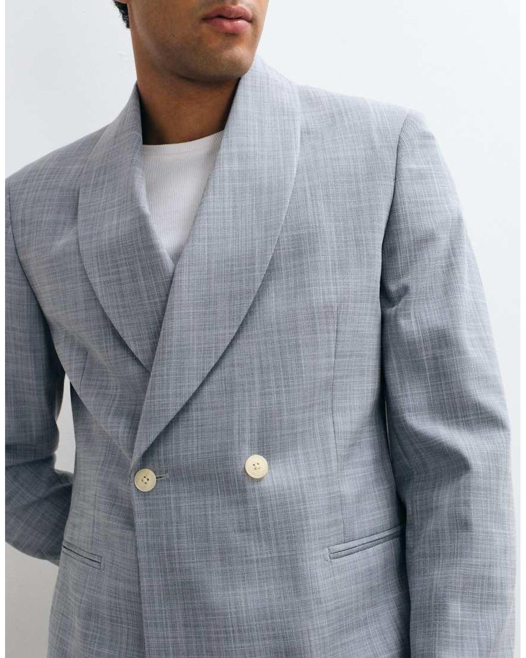 ASOS Gray Linen Look Regular Suit Jacket for men