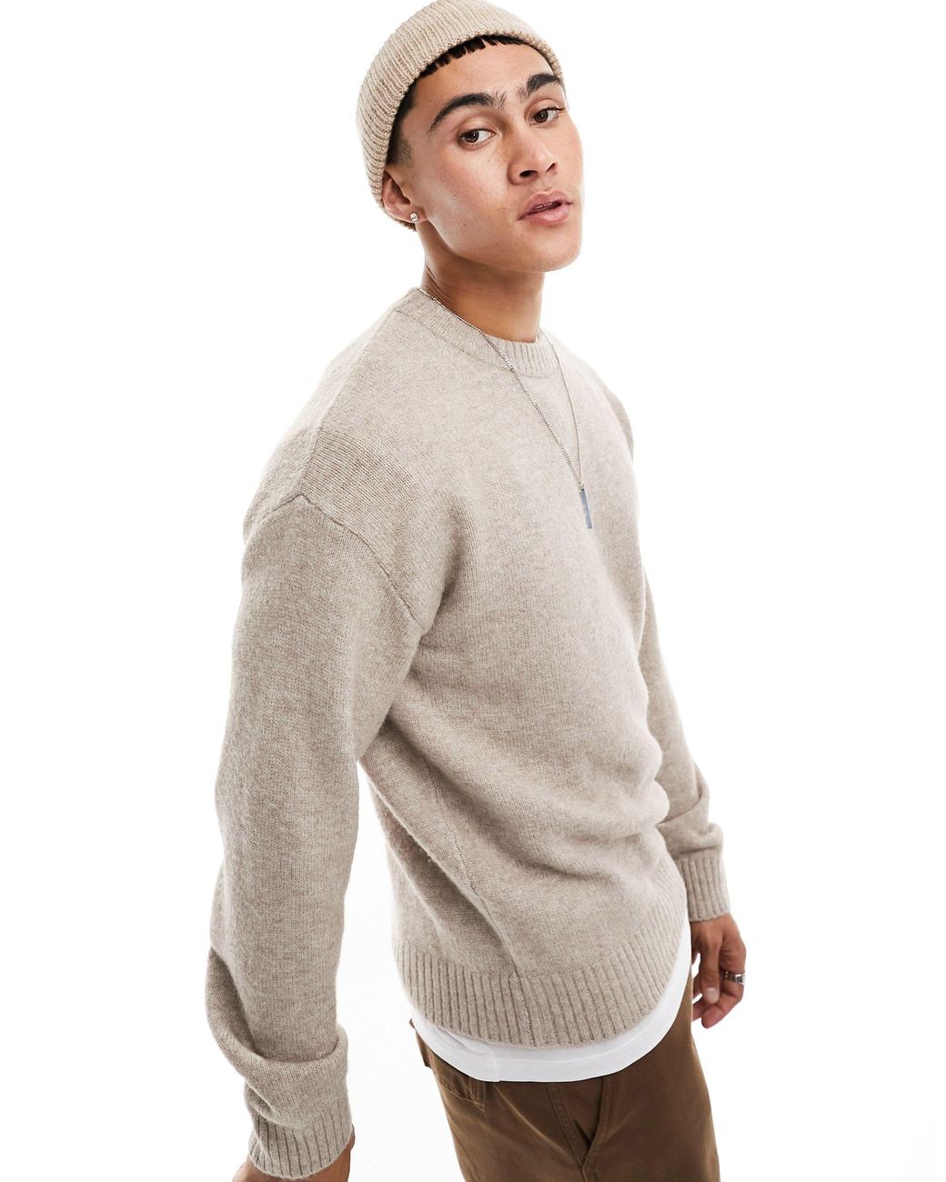 Jack Jones Soft Heavy Jumper in Natural for Men Lyst UK