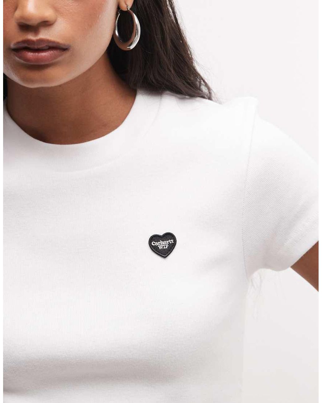 Carhartt White Small Heart Patch T-shirt