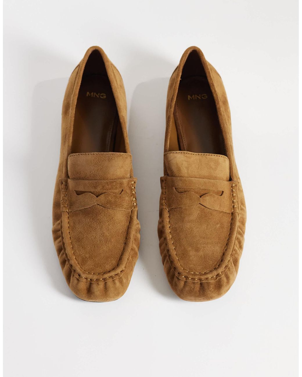 Mango White 100% Leather Suede Loafer