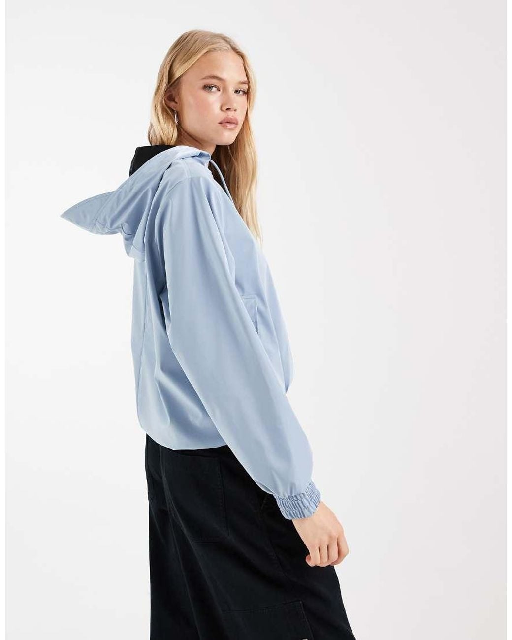 Rains Blue X Asos Exclusive 18040 String Waterproof Hooded Jacket