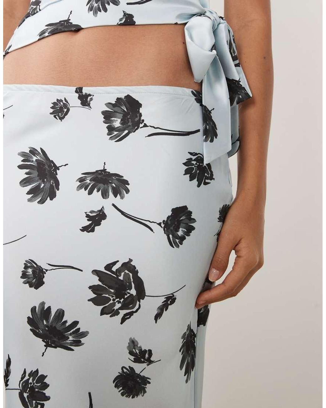 ASOS White Satin 90's Midi Slip Skirt