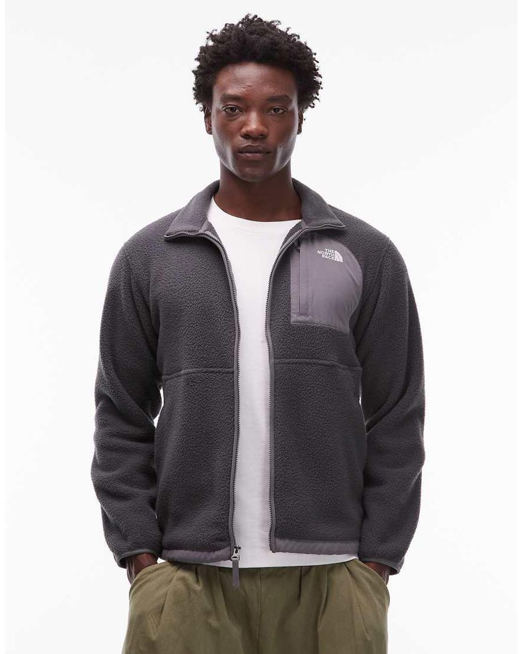 The North Face Gray Yumiori Off Peak Full Zip Colourblock Heavy Fleece Jacket