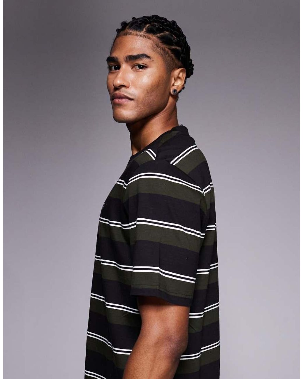 Barbour Black Bruce Striped T-shirt for men
