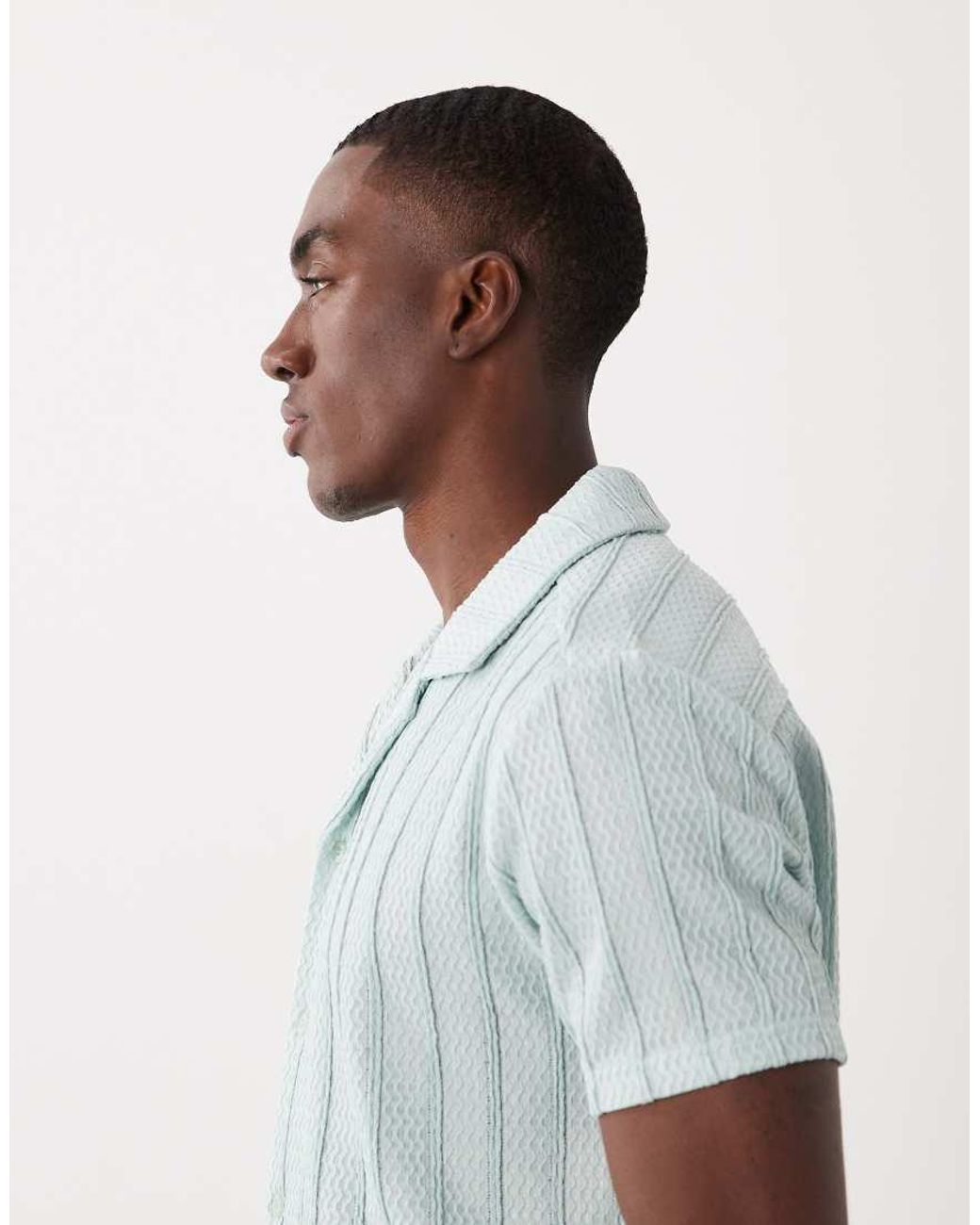 Brave Soul White Short Sleeve Shirt With Camp Collar for men