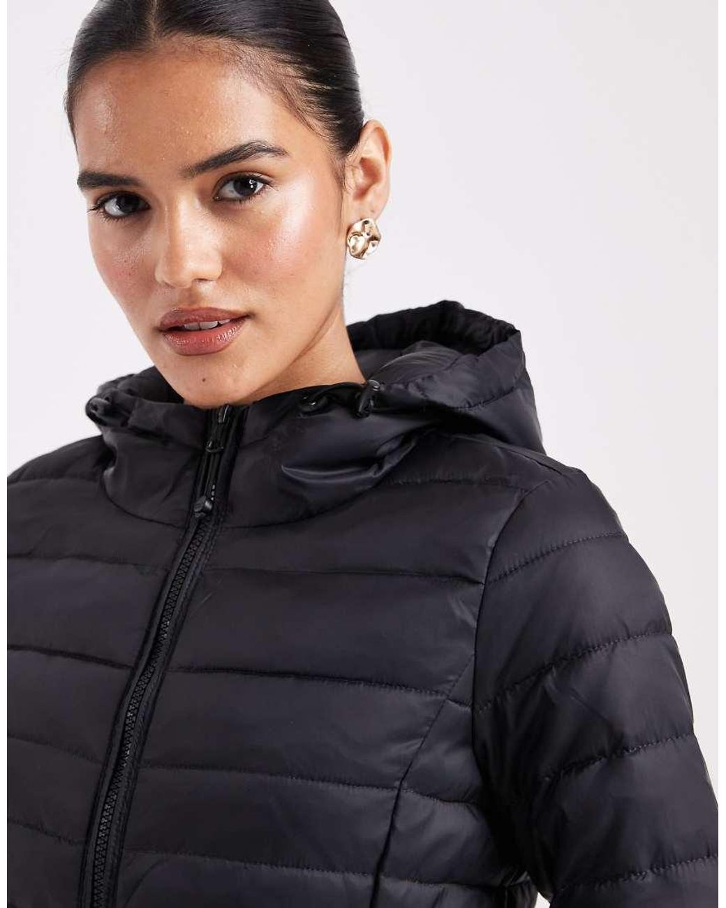 ONLY Blue Padded Jacket With Hood