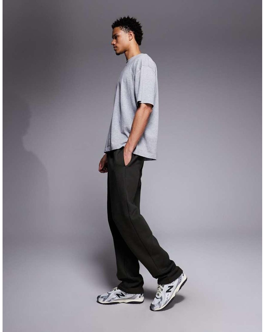 ASOS Gray Premium Heavyweight Straight Leg Sweatpants for men