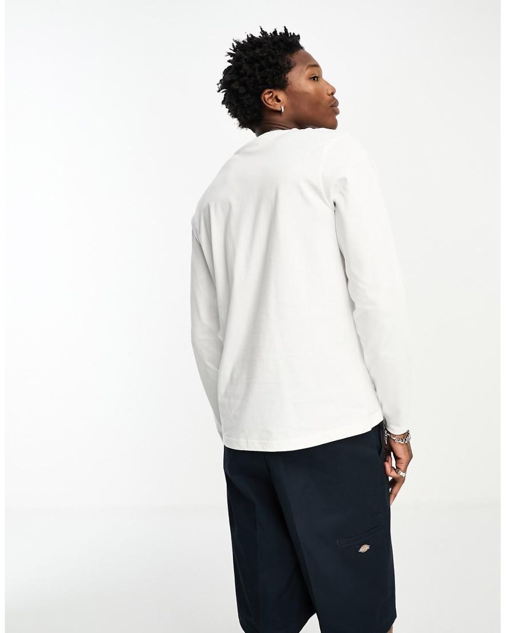 Lyle & Scott White Icon Logo Long Sleeve T-shirt for men