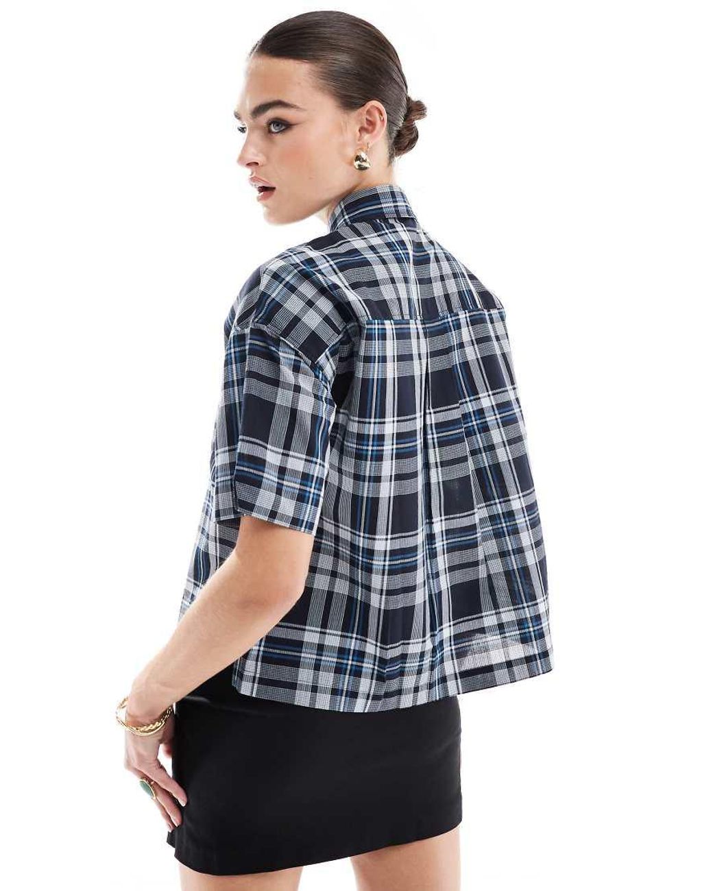 トップス Fred Perry Sheer Tartan Shirt Fred Perry - Sheer Tartan Shirt (Navy) | HHV