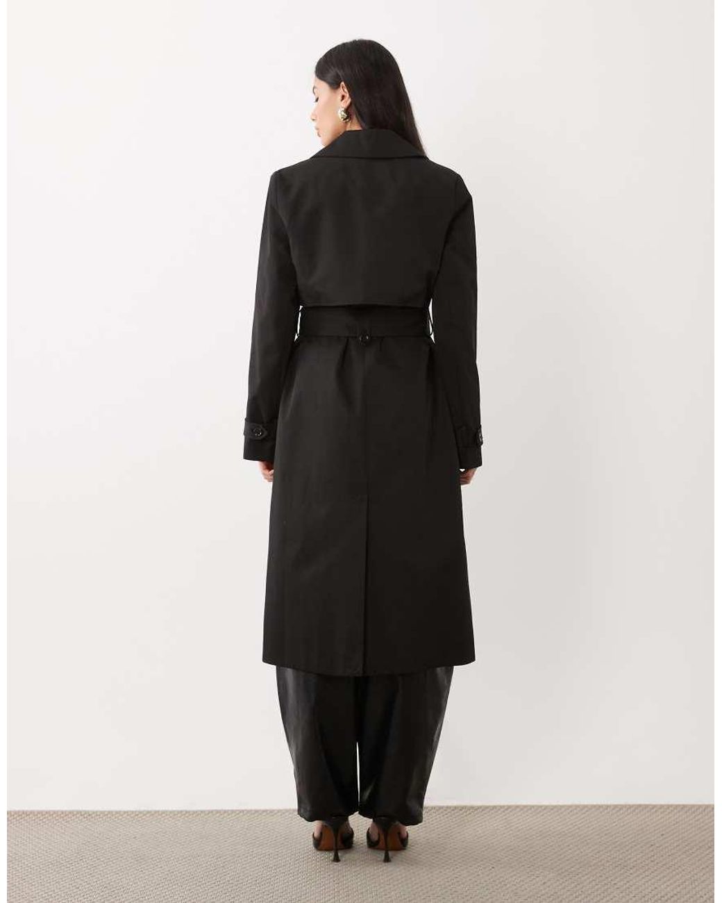 Forever New Black Belted Trench Coat