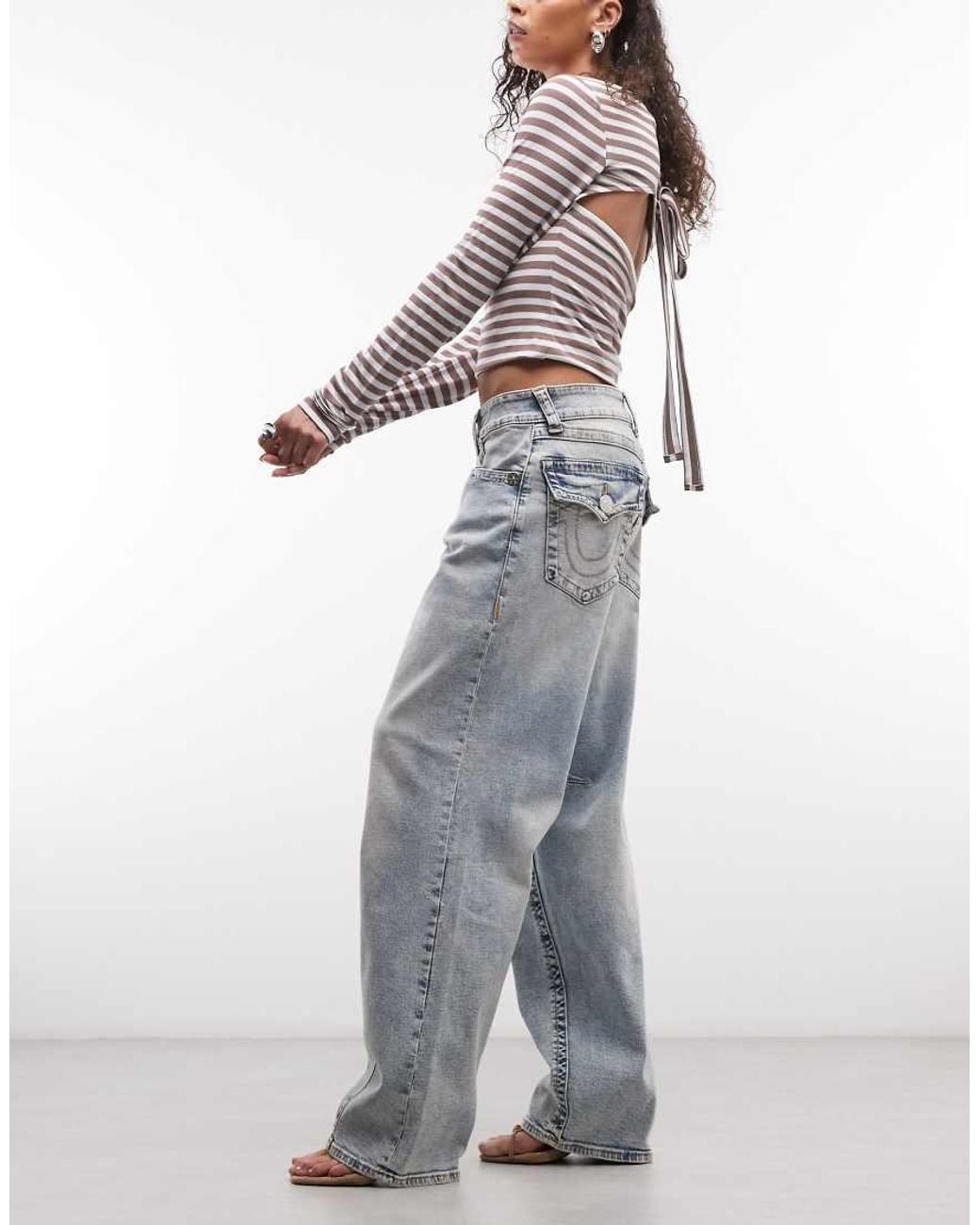 True Religion Gray Bailey Barrel Jeans