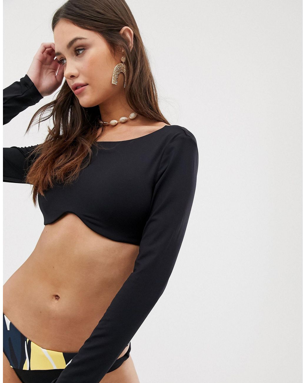 Seafolly Collective One Shoulder Top - Black – Seafolly US