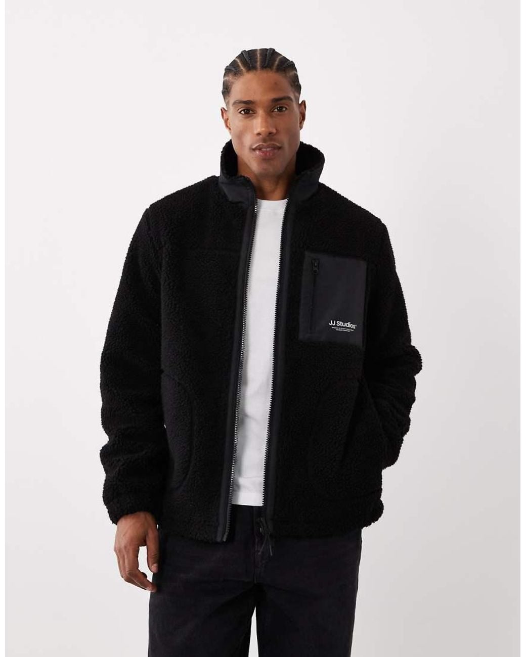 Jack & Jones Black Teddy Fleece for men