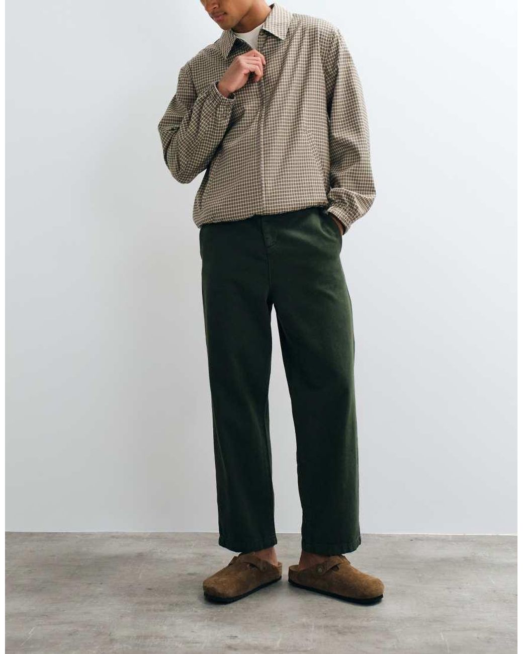 ASOS Green Relaxed Tapered Trouser for men