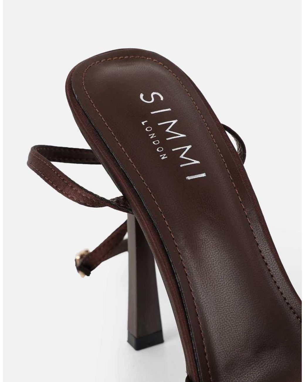 SIMMI Natural Janeena Bow Detail Heeled Sandals
