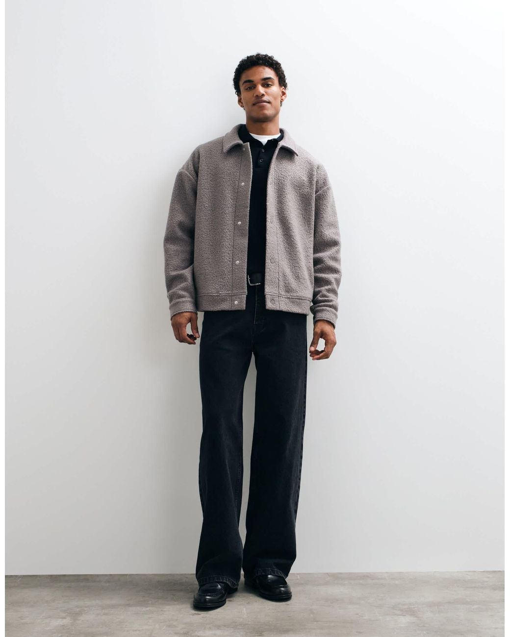 Surchemise oversize texturée e ASOS pour homme en coloris Gray