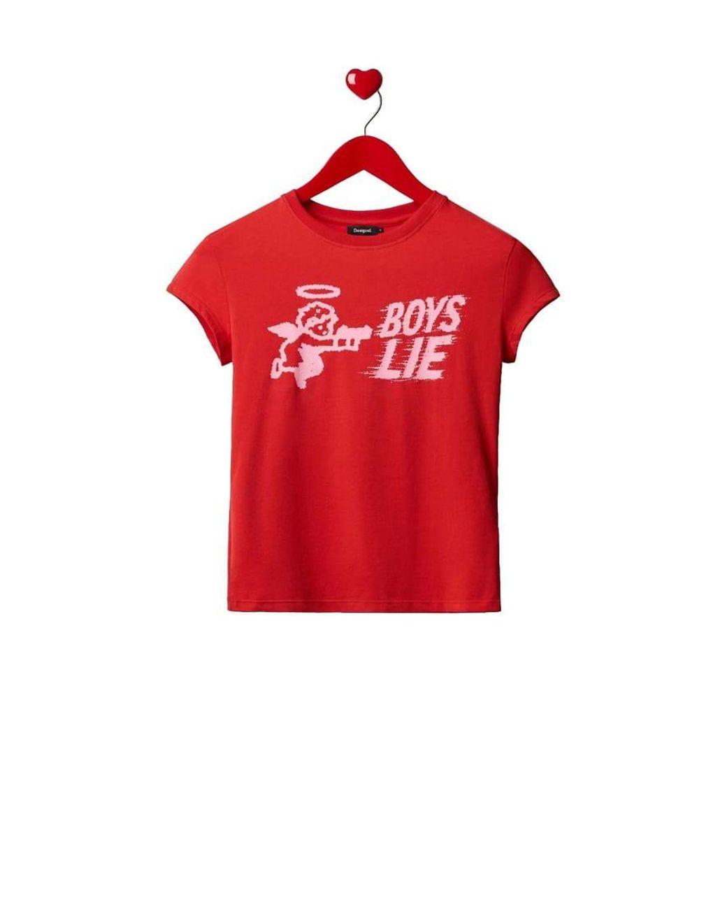 Desigual Red Fitted T-Shirt Boys Lie