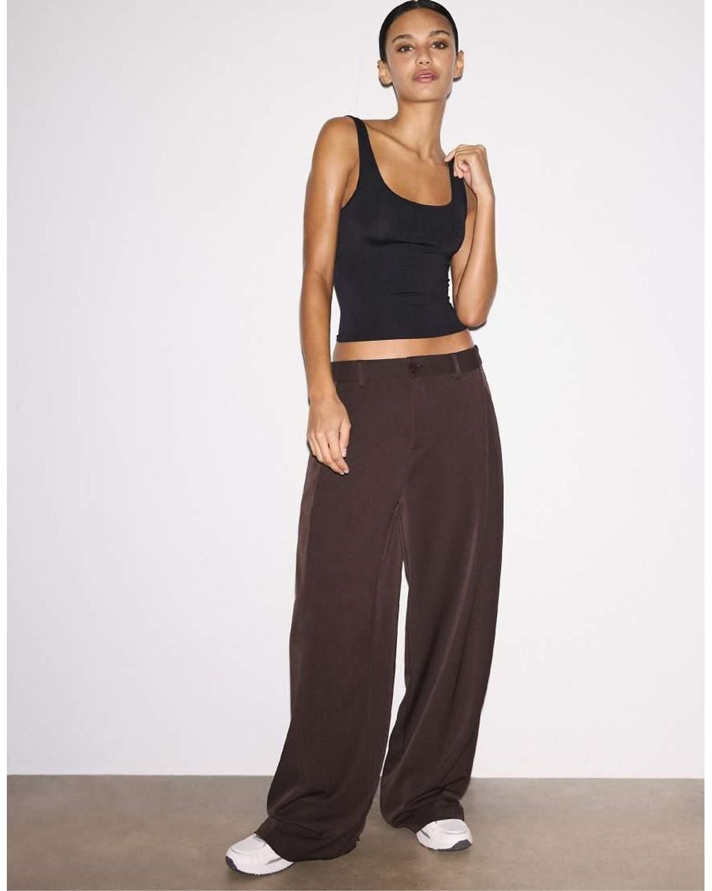 Stradivarius Black Str Polyamide Tank Top